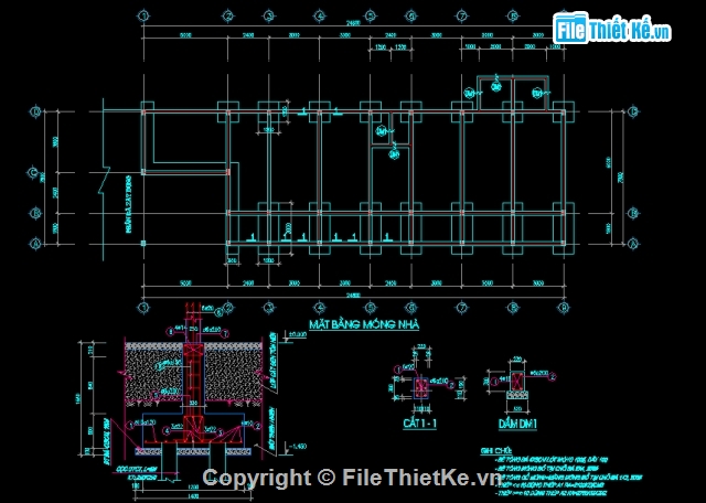 File cad,File thiết kế,móng nhà,sơ đồ móng nhà